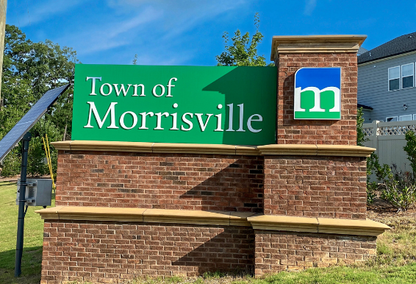 Town of morrisville sign on Chapel hill road